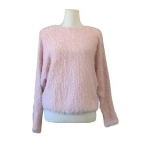 Jessica Simpson dolman sleeve soft fuzzy sweater pink